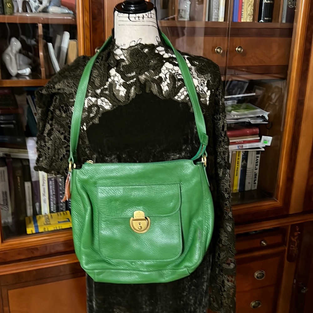 Polo Ralph Lauren Green Leather Hobo Bag . Ricky style